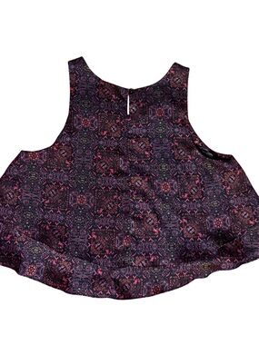 Forever 21 Black and Purple Printed Tank Top